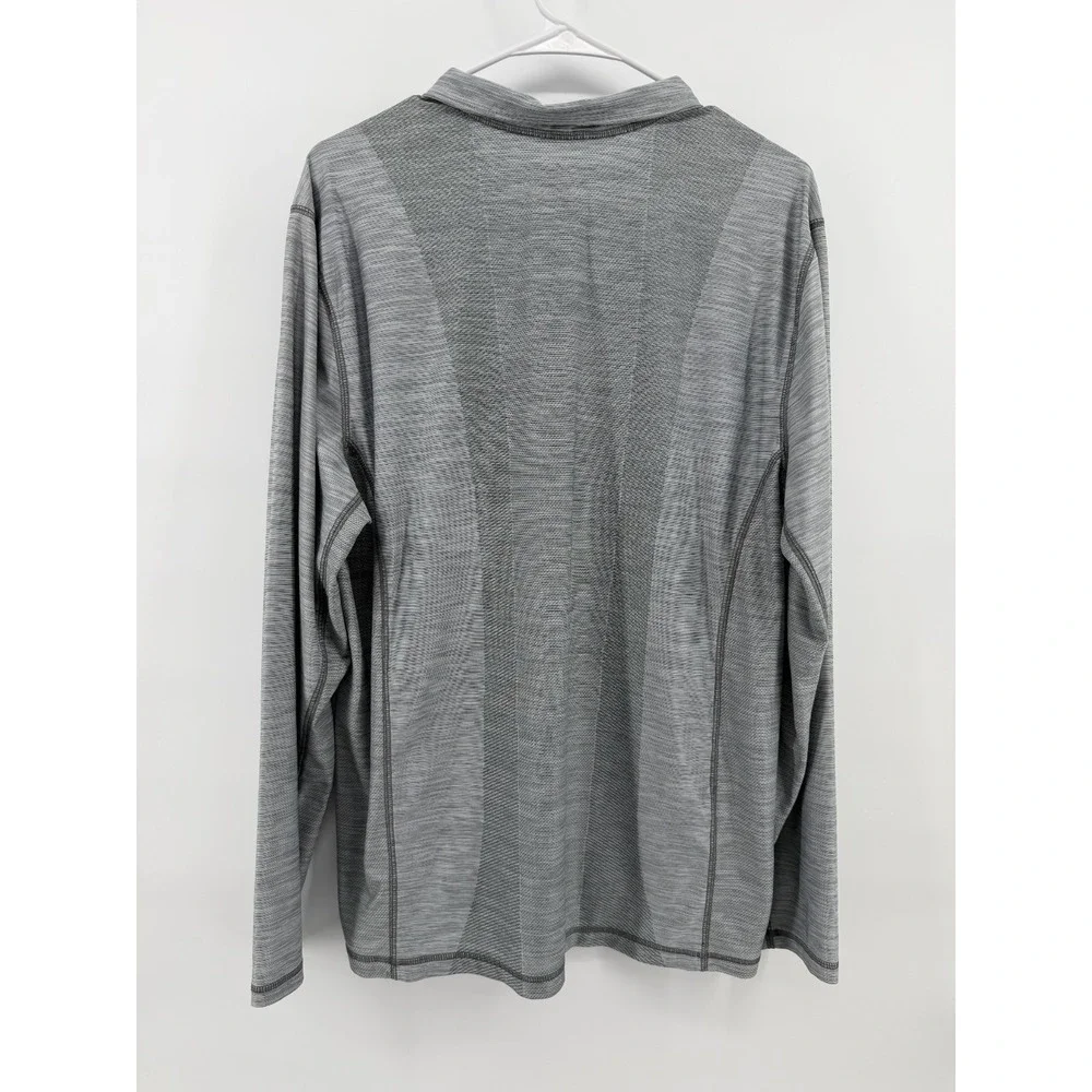 Tommy Bahamas IslandZone Half Zip Gray Long Sleeve Shirt Men Large Resort Beach